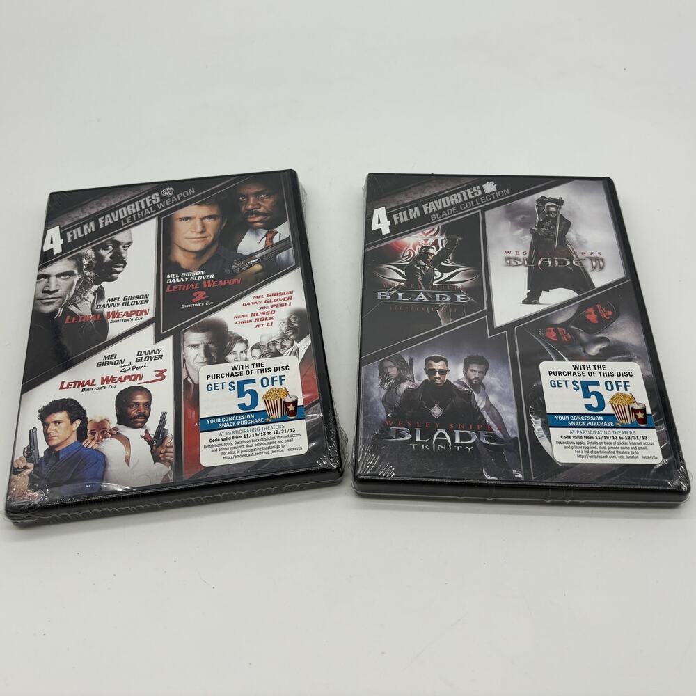 Lethal Weapon Blade Sealed DVD 4 Movie Sets Brand New 2 Pack 2013 Marvel WB